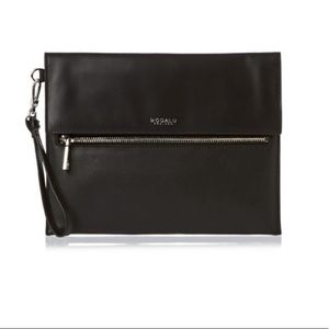 MODALU ENGLAND | black leather clutch wristlet bag